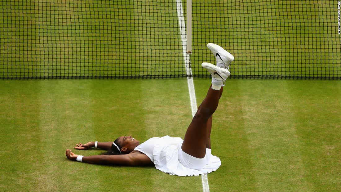 Williams celebrates her Wimbledon title in 2016. It was her seventh win at Wimbledon, and her &lt;a href=&quot;https://www.cnn.com/2016/07/09/tennis/wimbledon-serena-williams-angelique-kerber-tennis/&quot; target=&quot;_blank&quot;&gt;22nd grand slam title.&lt;/a&gt; That tied her with Steffi Graf for the most singles titles in the Open era of professional tennis.