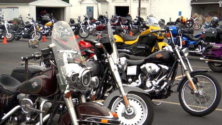 A chain-reaction motorcycle crash leaves 6 people injured during the Helping Heroes Freedom Ride