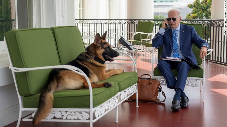 President Joe Biden posted a photo on Twitter working at The White House while recovering from Covid-19 on July 25, 2022.