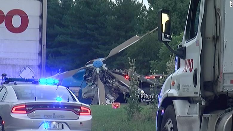 A medical helicopter in Ohio crashes while responding to a fatal car accident, police say