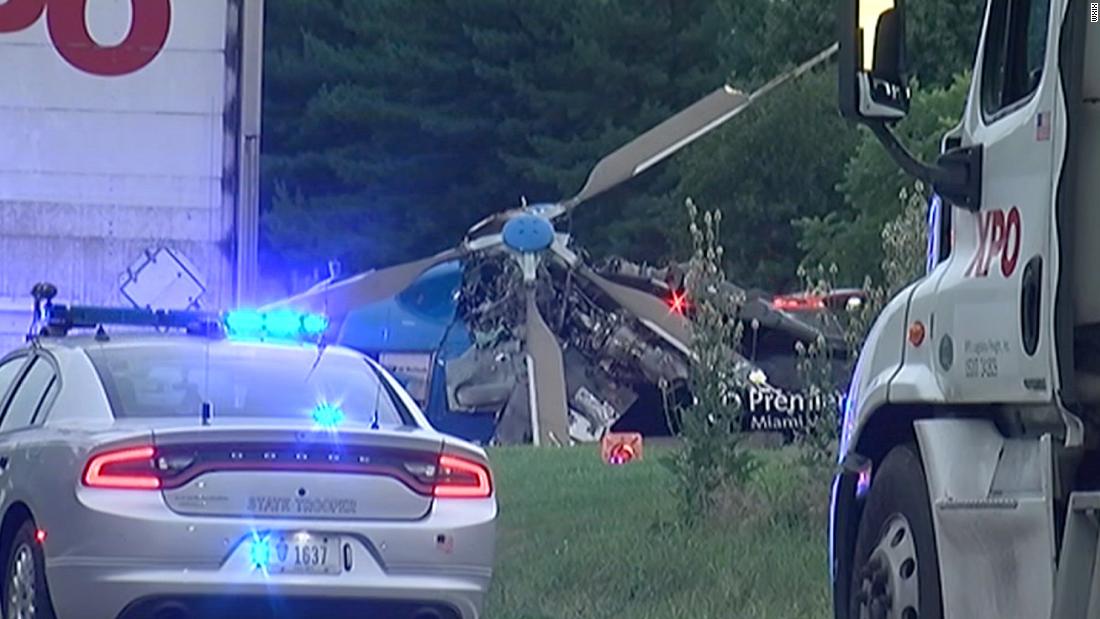 A medical helicopter in Ohio crashes while responding to a fatal car accident, police say