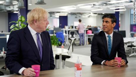 Britain&#39;s Prime Minister Boris Johnson and then-Chancellor Rishi Sunak pictured in October, 2020. Sunak is one of two remaining Conservative candidates hoping to become the UK&#39;s next prime minister. 