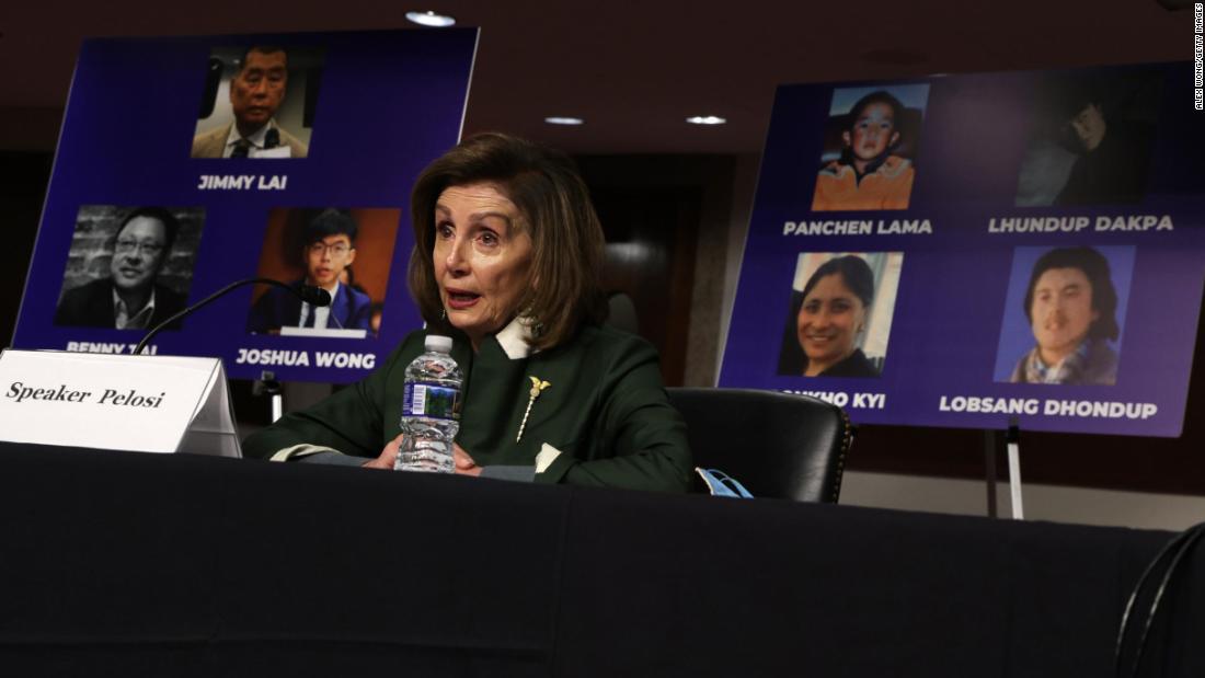 Pelosi testifies in Washington, DC, before the Congressional-Executive Commission on China in February 2022. The CECC held a hearing on &quot;The Beijing Olympics and the Faces of Repression.&quot;