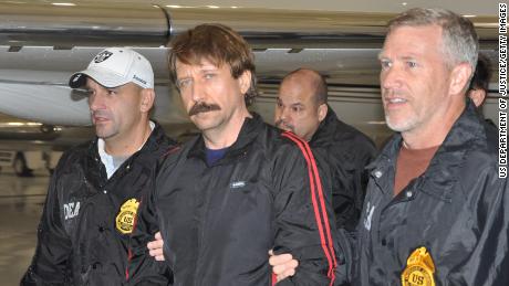 Former Soviet military officer and arms trafficking suspect Viktor Bout arrives at Westchester County Airport in 2010.