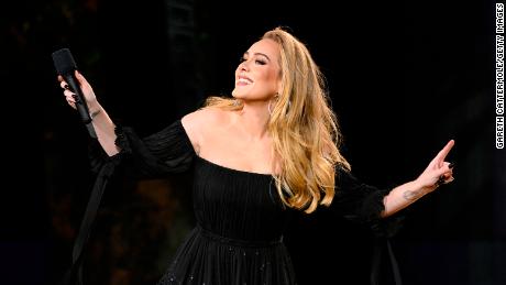 Adele performs onstage at American Express present BST Hyde Park on July 2 in London.
