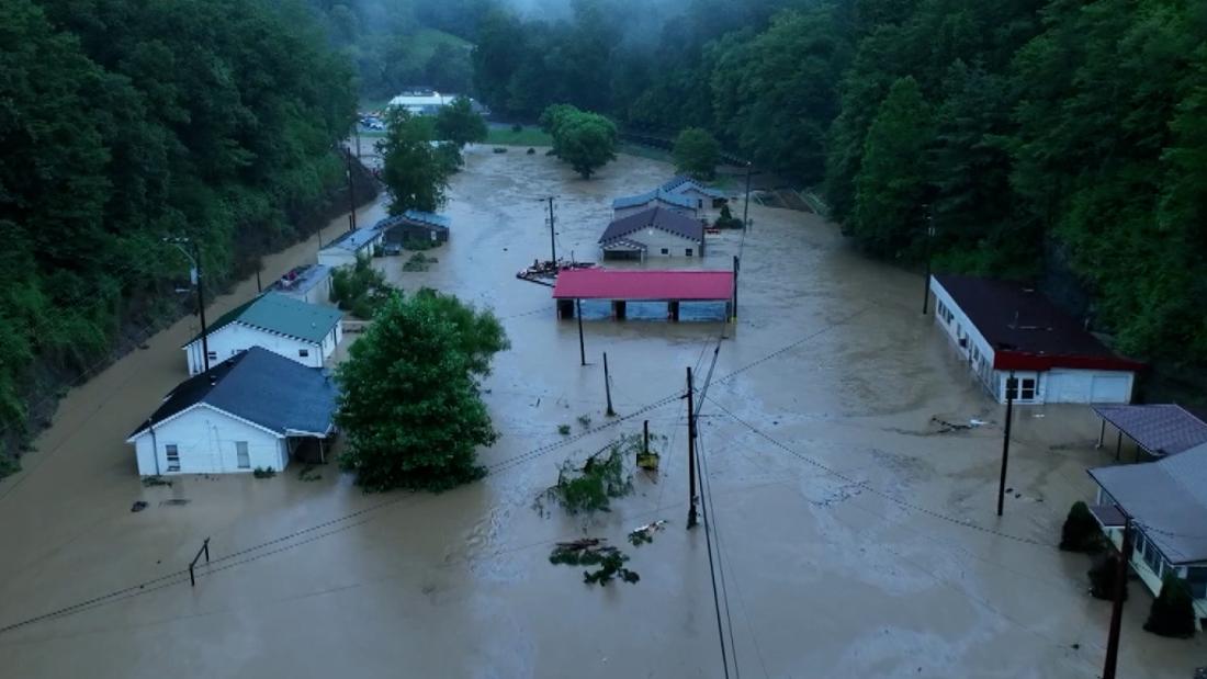 Watch: Drone footage captures devastating flash flooding in Kentucky – CNN Video