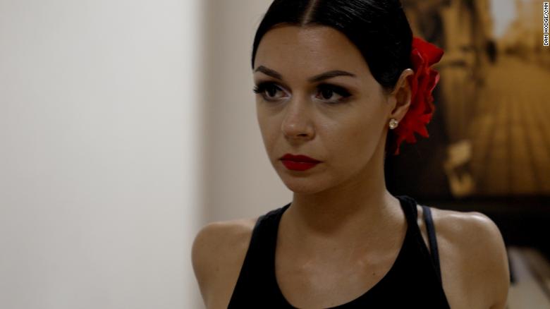 Katryna Kalchenko takes shelter in the basement of the Odesa opera house.