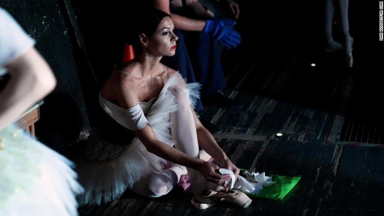 Katryna Kalchenko shelters in the basement of the Odesa opera house. 