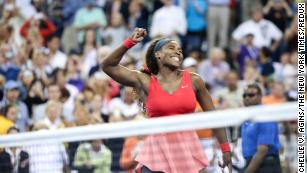 Serena Williams of the U.S. reacts after winning the women&#39;s singles final against Victoria Azarenka of Belarus at Arthur Ashe Stadium during the U.S. Open tennis tournament in New York, Sept. 8, 2013. Williams defeated Azarenka 7-5, 6-7 (6), 6-1.