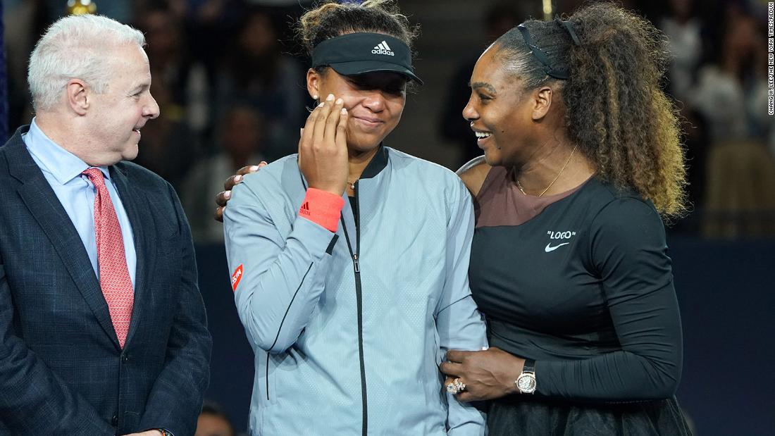 Williams consoles Osaka, who was in tears after her US Open win in 2018. Osaka had denied her idol of a 24th grand slam title, and &lt;a href=&quot;https://www.cnn.com/2018/09/11/tennis/naomi-osaka-serena-williams-us-open-spt-intl&quot; target=&quot;_blank&quot;&gt;fans were booing&lt;/a&gt; after Williams had clashed with the chair umpire during the match.