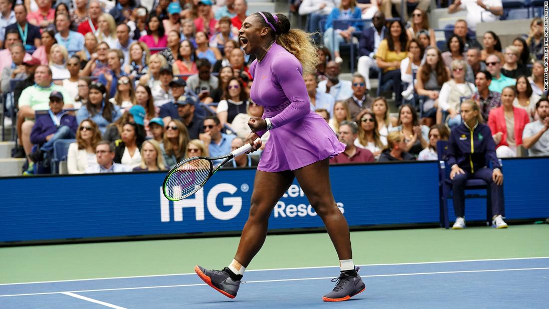 Williams plays at the US Open in 2019.