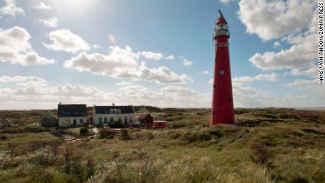 The lighthouse of the island of Schiermonnikoog, the site of the Netherlands&#39; first national park.