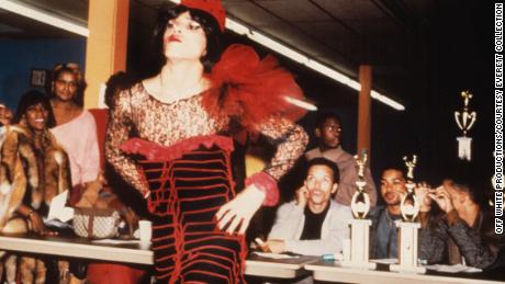 In this scene from &quot;Paris is Burning,&quot; a performer is competing in a ball -- an event for queer and trans performers to show off their beauty and talent.