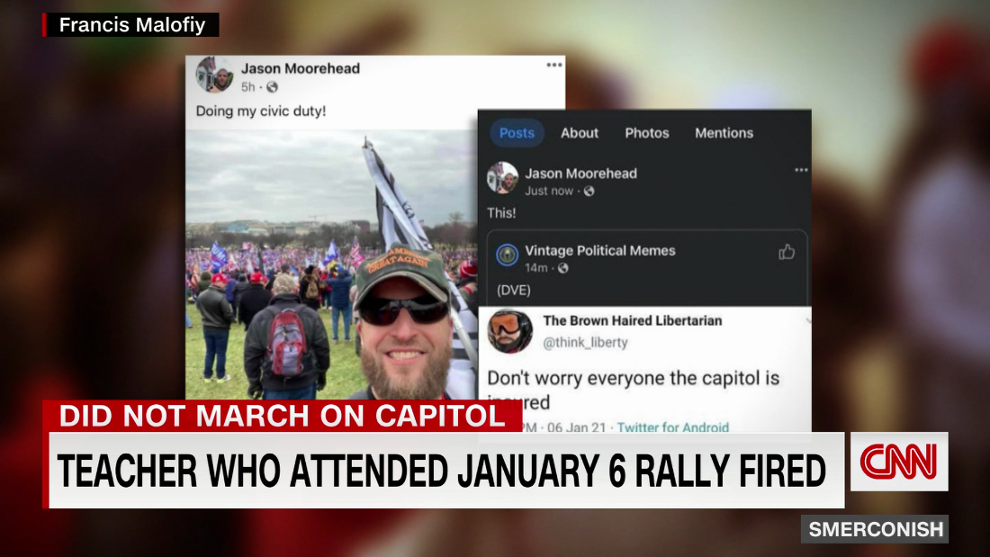 Teacher who attended January 6 rally fired – CNN Video