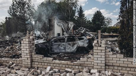 A damaged house and a car are seen after Russian shelling in Kramatorsk, Ukraine, July 29, 2022.