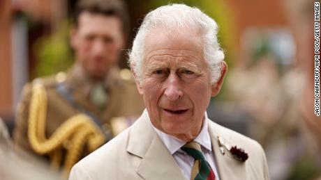 Prince Charles visits the 2nd Battalion of The Mercian Regiment before it is amalgamated with The 1st Battalion, at Weeton Barracks, on July 8, 2022 in Weeton, Lancashire, England. 