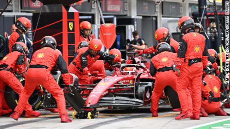 Ferrari&#39;s Charles Leclerc pitted three times during Sunday&#39;s Grand Prix.