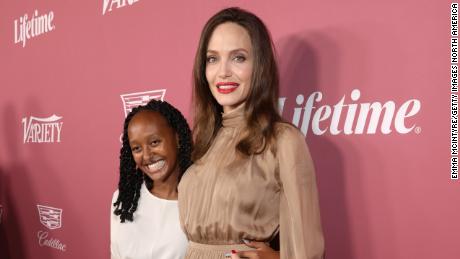 (From left) Zahara Jolie-Pitt and Angelina Jolie attend Variety's Power of Women Presented by Lifetime on September 30, 2021, in Beverly Hills, California. 