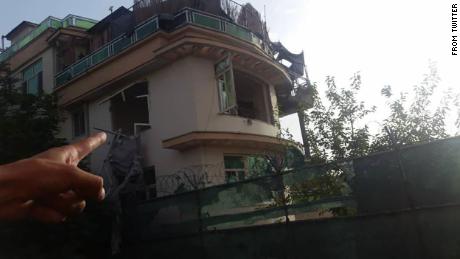 The photos show a house in Kabul that the al-Qaeda leader is believed to have been killed in an American attack