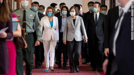 Pelosi met President of Taiwan President Tsai Ing-wen in Taipei on August 3rd.