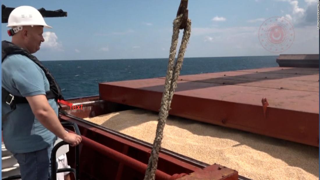 See the first shipment of grain to leave Ukraine since Russia's invasion