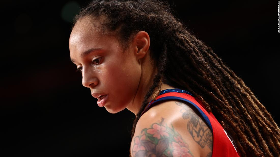 Brittney Griner of Team USA looks on during the game against the Team Australia during the 2020 Tokyo Olympics on August 4, 2021.