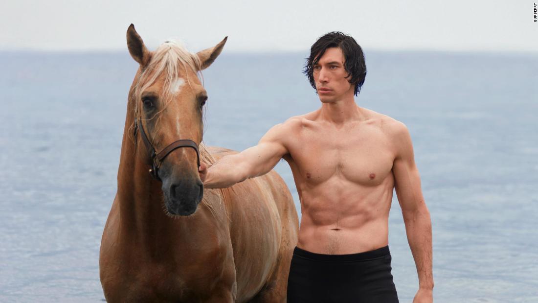 Shirtless Adam Driver goes viral for Burberry. Again