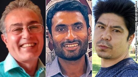 Mohammad Ahmadi, left, Muhammad Afzaal Hussain, center, and Aftab Hussein have been identified as three of four Muslim men killed recently in Albuquerque, New Mexico. Police say the killings may be connected.