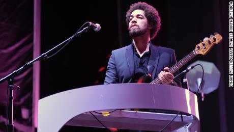 Brian Burton (aka Danger Mouse) performs during the Life Is Beautiful festival on October 26, 2014, in Las Vegas. 