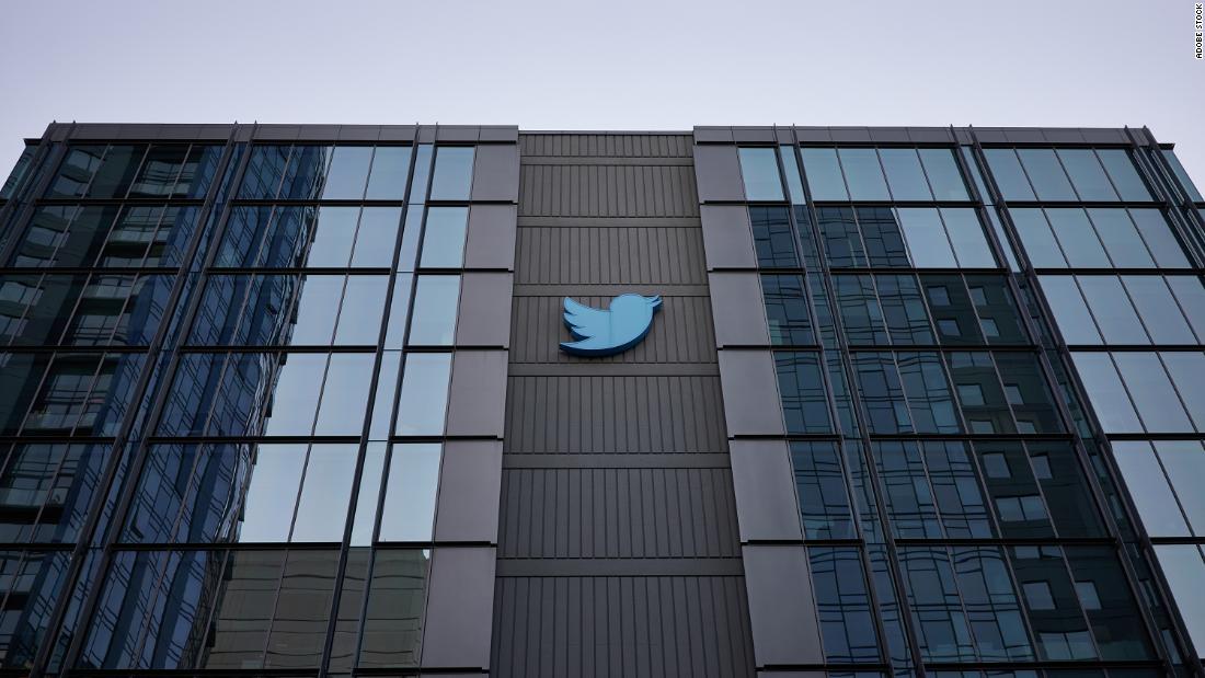 The Twitter logo is apparent at Twitter&#39;s Headquarters in San Francisco, California, in the evening.