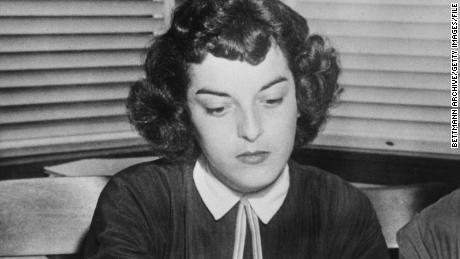 Carolyn Bryant, shown in September 1955 sitting in the office of her husbands&#39; lawyer.