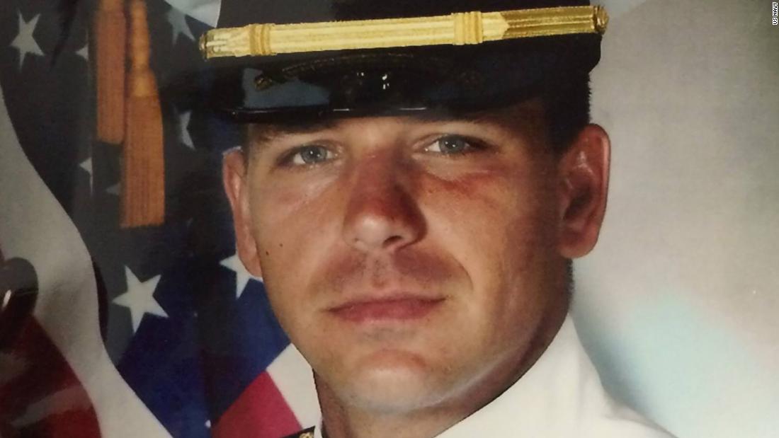 DeSantis joined the US Navy in 2004. This was his first official photo as a Navy ensign. He was assigned to the Navy Judge Advocate General&#39;s Corps.