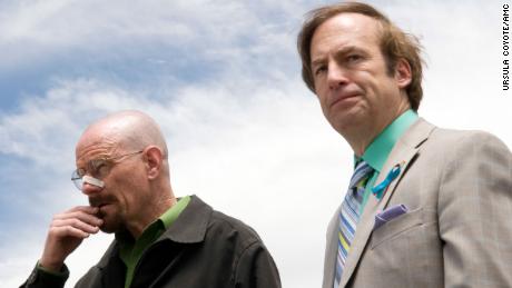 Bryan Cranston as Walter White and Bob Odenkirk as Saul Goodman in the fourth season of &#39;Breaking Bad.&#39;
