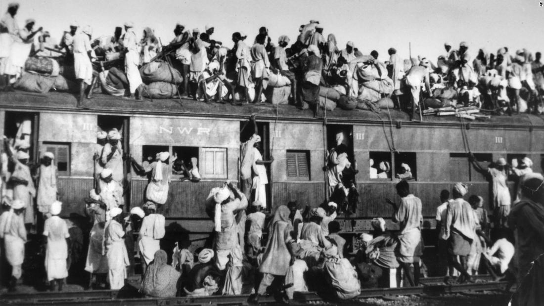 Hundreds of Muslim refugees crowd on top of a train leaving New Delhi for Pakistan in September 1947. Partition led to millions being forced to migrate across the subcontinent. It&#39;s estimated that 500,000 to 2 million people perished in partition.