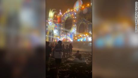 Part of the stage collapsed during the Medusa festival near Valencia.  