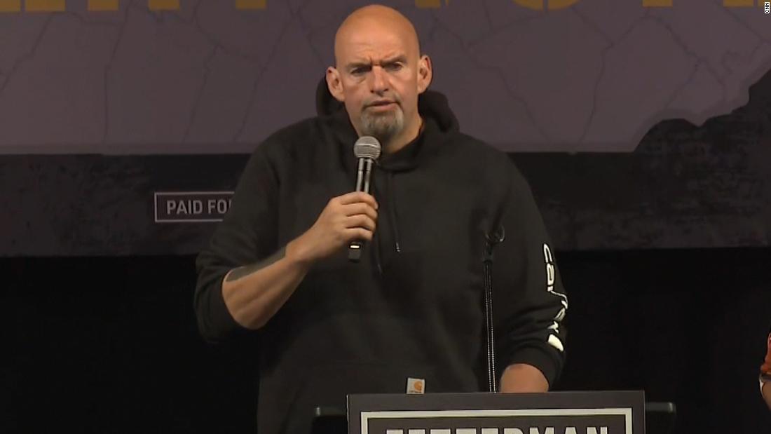 ‘Grateful to be here’: Fetterman returns to campaign trail after stroke – CNN Video