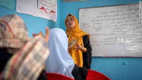 The Taliban's de facto ban on girls' secondary education remains in place, so none of the coursework at this informal school will contribute to a diploma.