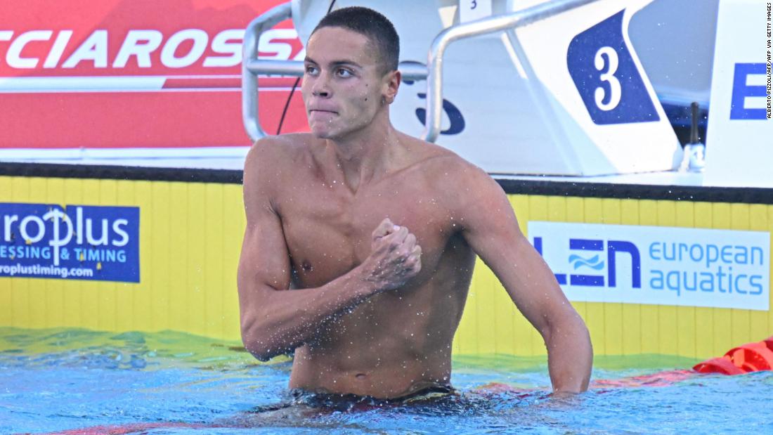 David Popovici, 17, breaks 100m freestyle world record at European championships