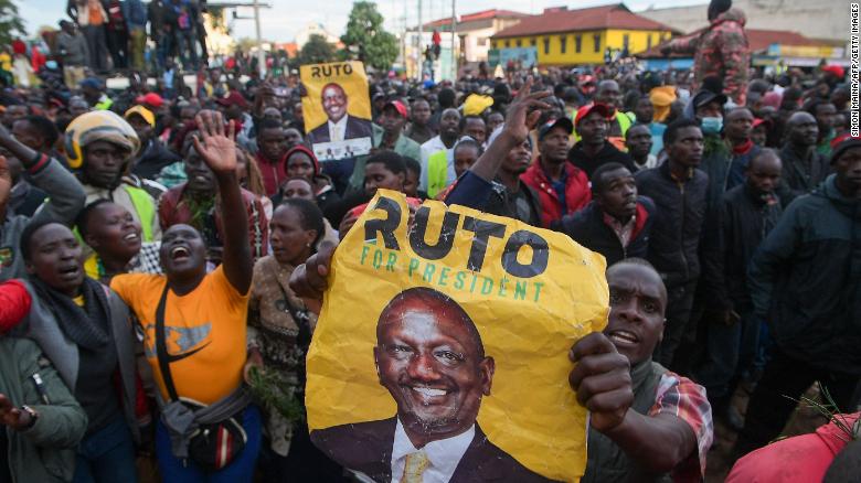 William Ruto declared winner of Kenyan presidential vote am1d chaos at election center