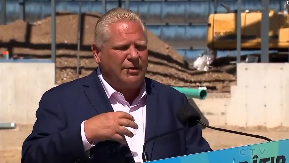 Video: Doug Ford swallows a bee in the middle of live press conference - CNN Video