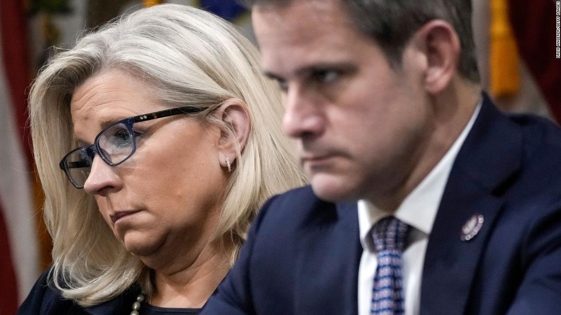 Cheney and Rep. Adam Kinzinger listen during a June 2022 hearing of the House select committee investigating the January 6, 2021, attack on the US Capitol. In February, the Republican National Committee &lt;a href=&quot;https://www.cnn.com/2022/02/04/politics/liz-cheney-adam-kinzinger-censure-rnc/index.html&quot; target=&quot;_blank&quot;&gt;formally censured&lt;/a&gt; Cheney and Kinzinger for their roles on the January 6 committee.