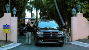 CORRECTS YEAR TO 2022 INSTEAD OF 2020 - Secret Service agents stand at the gate of Mar-a-Lago after the FBI issued warrants at the Palm Beach, Fla., estate, Monday, Aug. 8, 2022. Former President Donald Trump said in a lengthy statement that the FBI was conducting a search of his Mar-a-Lago estate and asserted that agents had broken open a safe. 