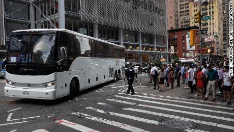 Texas sends migrants by bus to New York and Washington.  Many are happy to go