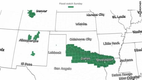 Flood watches were in effect for millions of people Sunday.