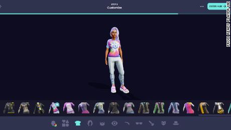 The customized avatar creation process on Ready Player Me.