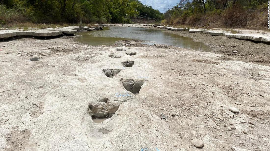 Dinosaur tracks from 113 million years ago uncovered due to severe drought conditions at Dinosaur Valley State Park – CNN