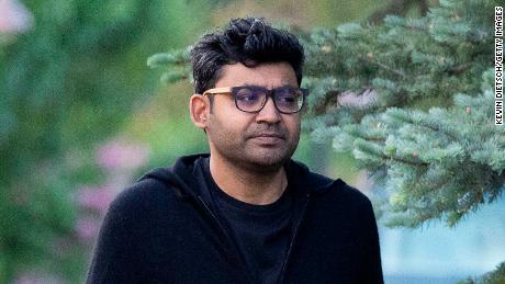 Parag Agrawal, CEO of Twitter, walks to a morning session during the Allen &amp; Company Sun Valley Conference on July 07, 2022 in Sun Valley, Idaho. 