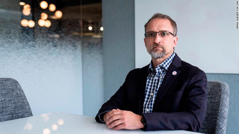 Peiter Zatko, known as Mudge in the computer hacking community, poses for a portrait on August 22.