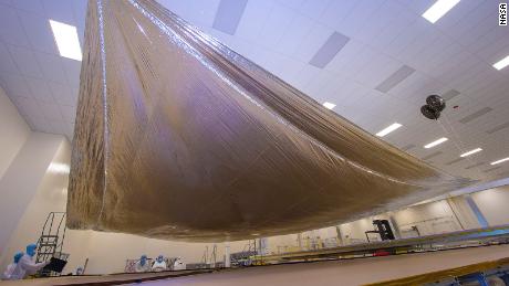 This is what NEA Scout&#39;s solar sail looks like when it&#39;s fully deployed.