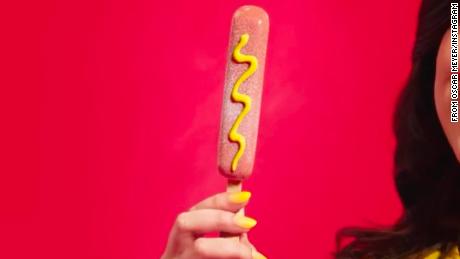 Oscar Maye's "Cold Dog,"  a hot dog-flavored frozen pop.